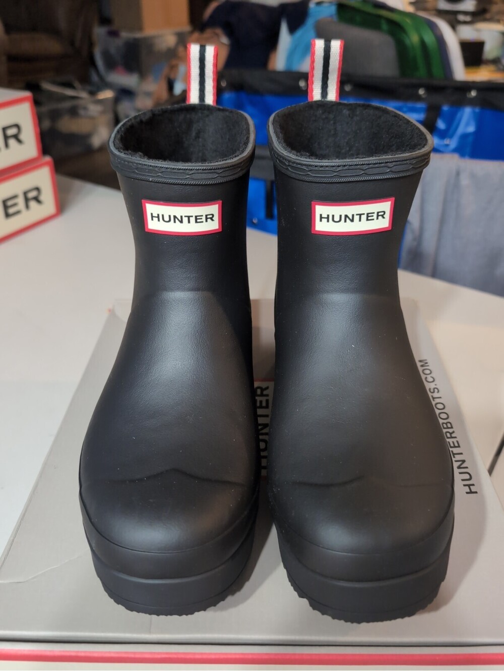 Hunter Women's Insulated Play Short Boot Waterproof Short Boots Black Size7